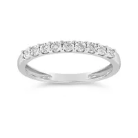 10K White Gold Diamond Stackable Band