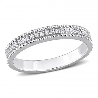 Julianna B Sterling Silver 0.10CTW Diamond Band