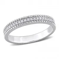 Julianna B Sterling Silver 0.10CTW Diamond Band