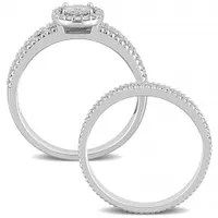 Julianna B Sterling Silver 0.33CTW Diamond Bridal Set