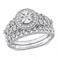 Julianna B Sterling Silver 0.30CTW Diamond Bridal Set