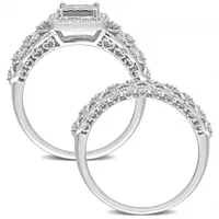 Julianna B Sterling Silver 0.28CTW Diamond Bridal Set