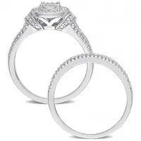 Julianna B Sterling Silver 0.26CTW Diamond Bridal Set