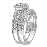 Julianna B Sterling Silver 0.25CTW Diamond Bridal Set