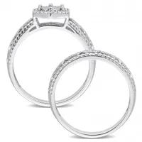 Julianna B Sterling Silver 0.25CTW Diamond Bridal Set