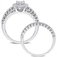 Julianna B Sterling Silver 0.32CTW Diamond Bridal Set