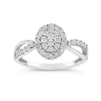 Sterling Silver 0.10CTW Diamond Promise Ring