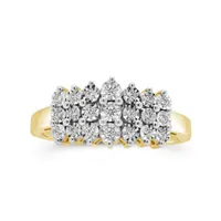 10K Yellow and White Gold 0.10CTW Diamond Band