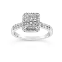 10K White Gold 0.50CTW Diamond Fashion Ring
