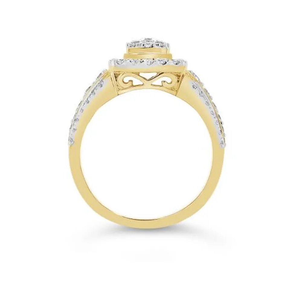 10K Yellow Gold 1.00CTW Diamond Fashion Ring