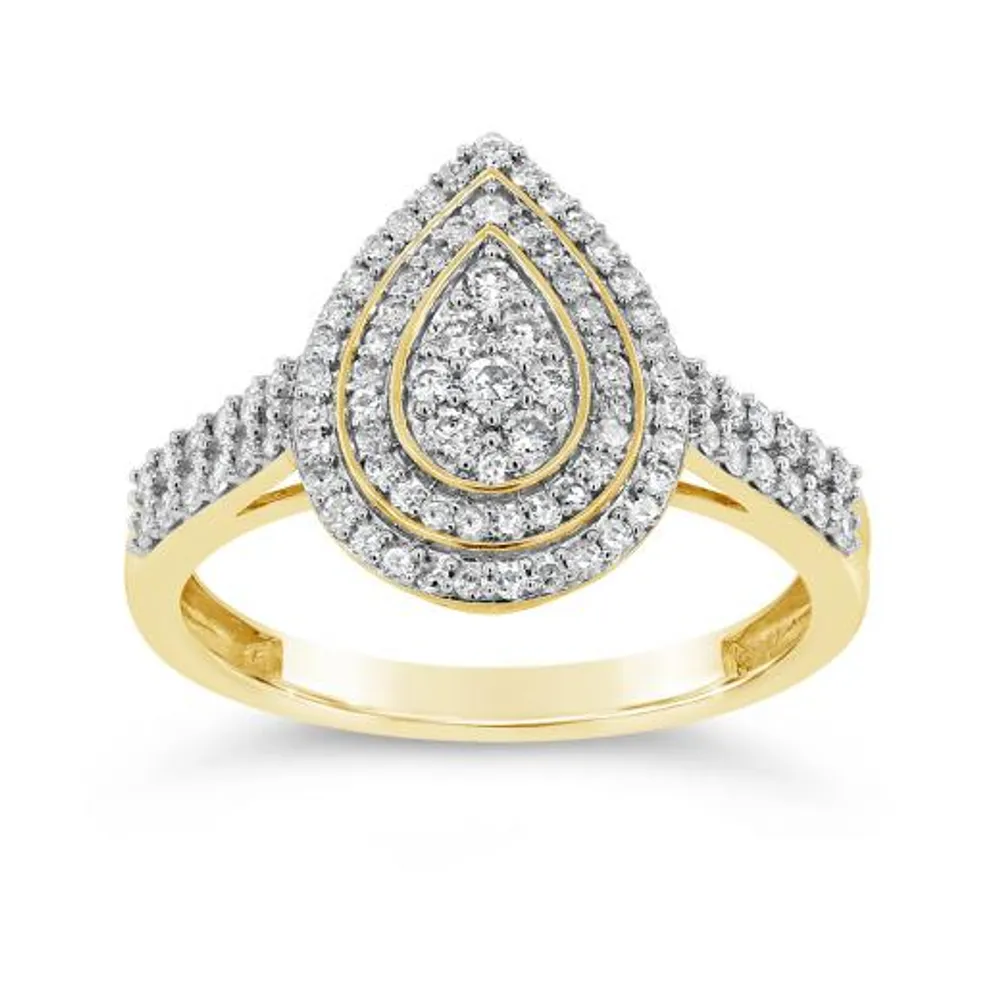 10K Yellow Gold 0.50CTW Diamond Fashion Ring