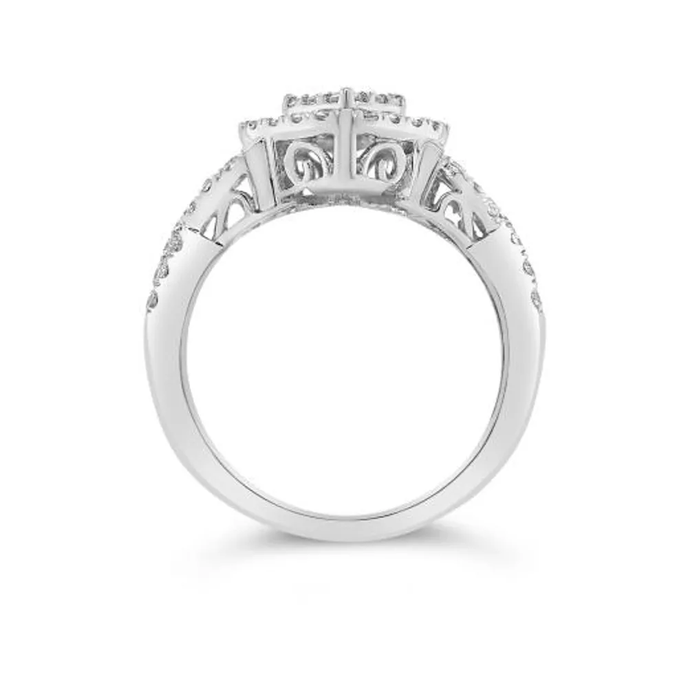 10K White Gold 1.00CTW Diamond Bridal Set