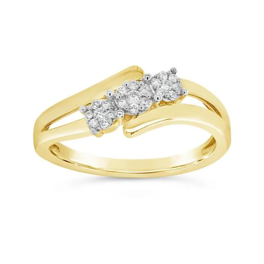 10K Yellow Gold 0.15CTW Diamond Fashion Ring