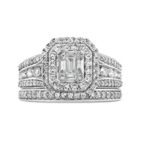 10K White Gold 1.25CTW Diamond Bridal Set