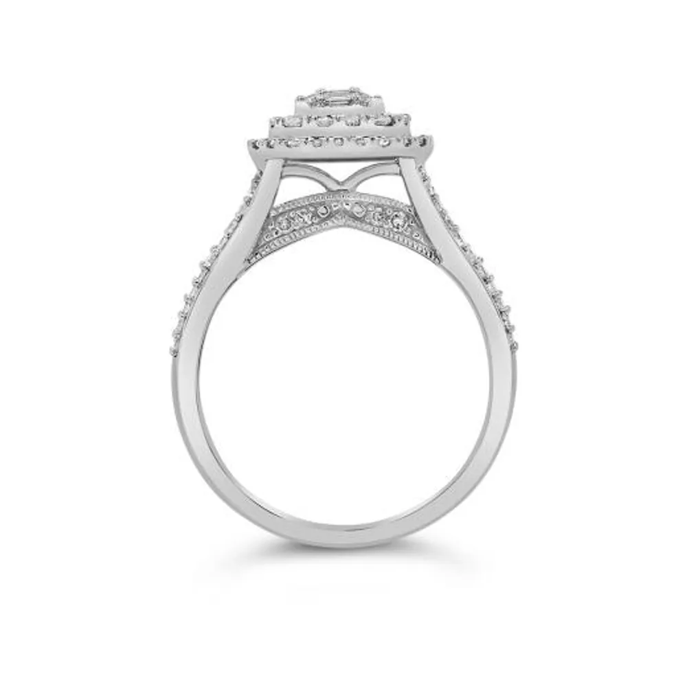 10K White Gold 1.25CTW Diamond Bridal Set