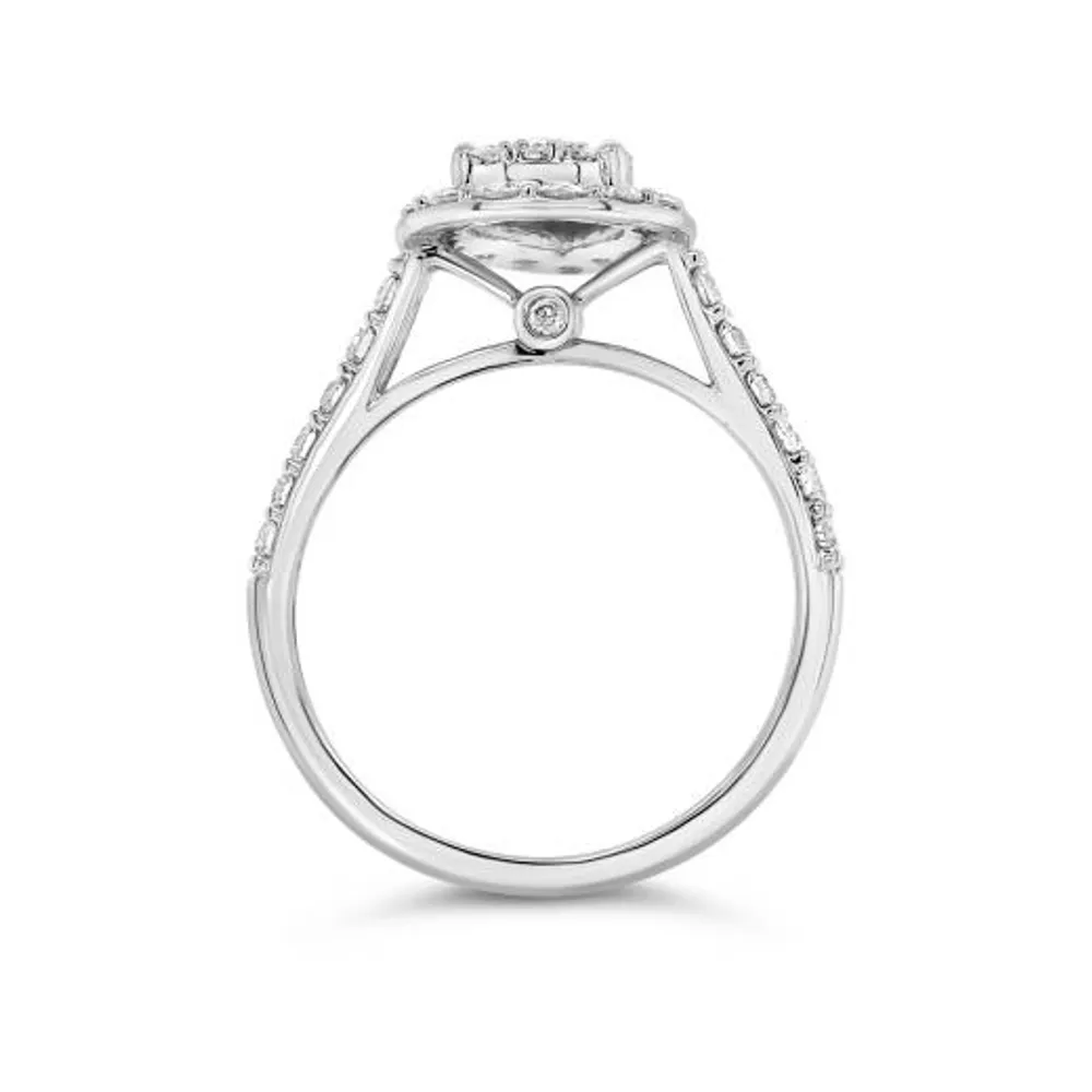 10K White Gold 1.25CTW Diamond Bridal Set