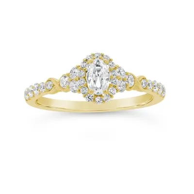 Glacier Fire 14K Yellow Gold 0.75CTW Canadian Oval Diamond Bridal Ring