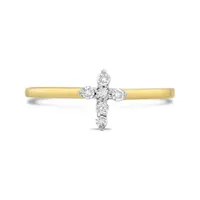 10K Yellow Gold 0.12CTW Diamond Fashion Cross Ring