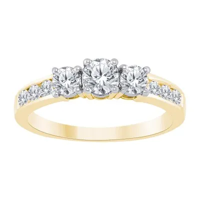 10K Yellow Gold 1.00CTW Three-Stone Ring