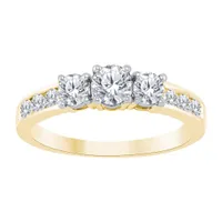 10K Yellow Gold 1.00CTW Three-Stone Ring