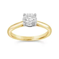 14K Yellow Gold Lab Grown 1.00CT Diamond Solitaire Ring