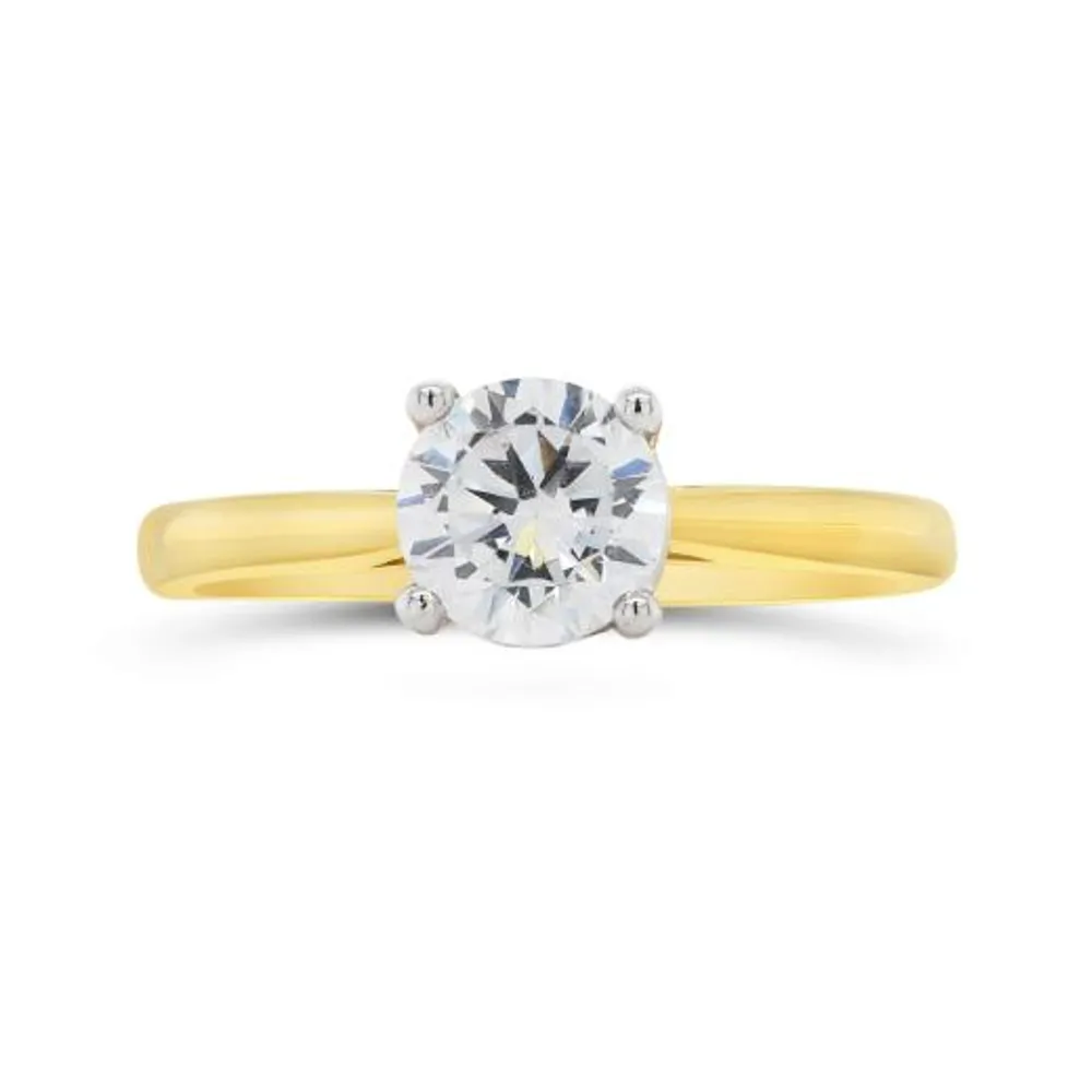 14K Yellow Gold Lab Grown 1.00CT Diamond Solitaire Ring
