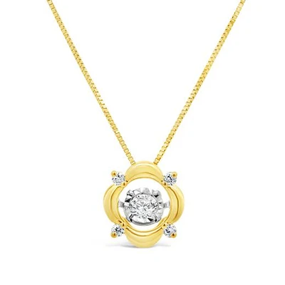 Dancing Diamonds 10K Yellow Gold Canadian 0.25CTW Diamond Pendant