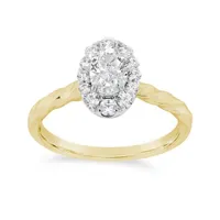 Glacier Fire 14K Yellow Gold Canadian 0.79CTW Oval Diamond Halo Ring