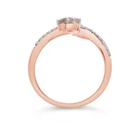 10K Rose Gold Morganite and Diamond Fashion Ring