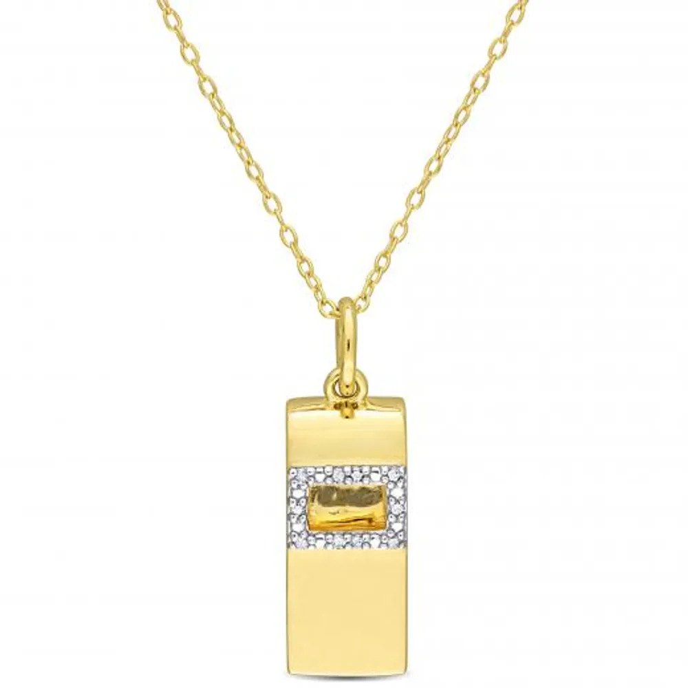 Julianna B Yellow Plated Sterling Silver Diamond Whistle Pendant