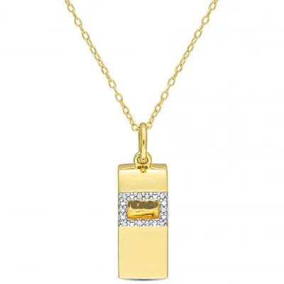 Julianna B Yellow Plated Sterling Silver Diamond Whistle Pendant