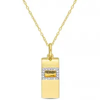 Julianna B Yellow Plated Sterling Silver Diamond Whistle Pendant