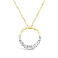 Bella Moda 10K Yellow Gold 0.40CTW Diamond Circle Pendant