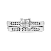 14K White Gold 0.50CTW Diamond Princessa Bridal Set