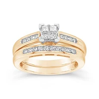14K Yellow Gold 0.50CTW Diamond Princessa Bridal Set