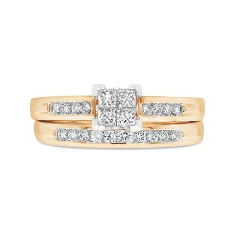 14K Yellow Gold 0.50CTW Diamond Princessa Bridal Set