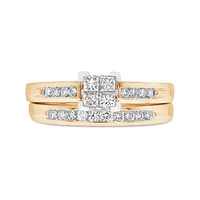 14K Yellow Gold 0.50CTW Diamond Princessa Bridal Set