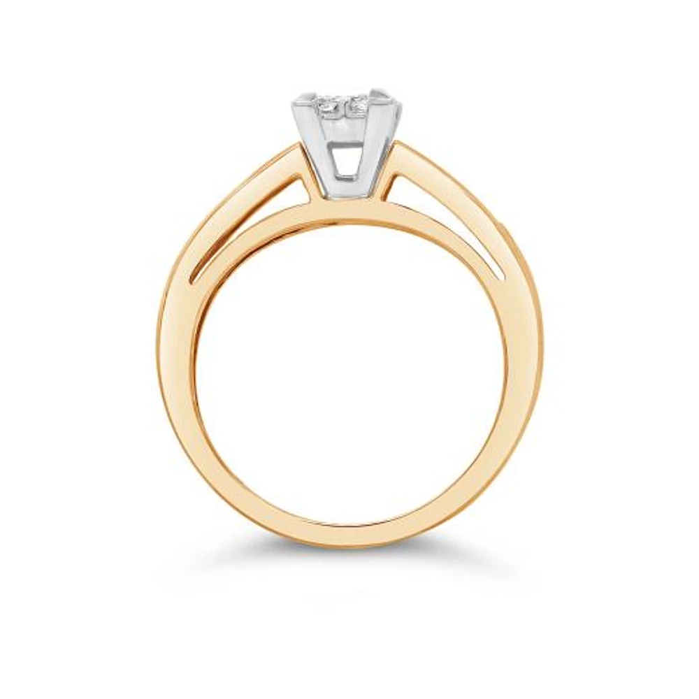 14K Yellow Gold 0.50CTW Diamond Princessa Bridal Set