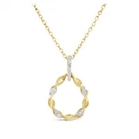 10K Yellow Gold Diamond Oval Shaped Pendant