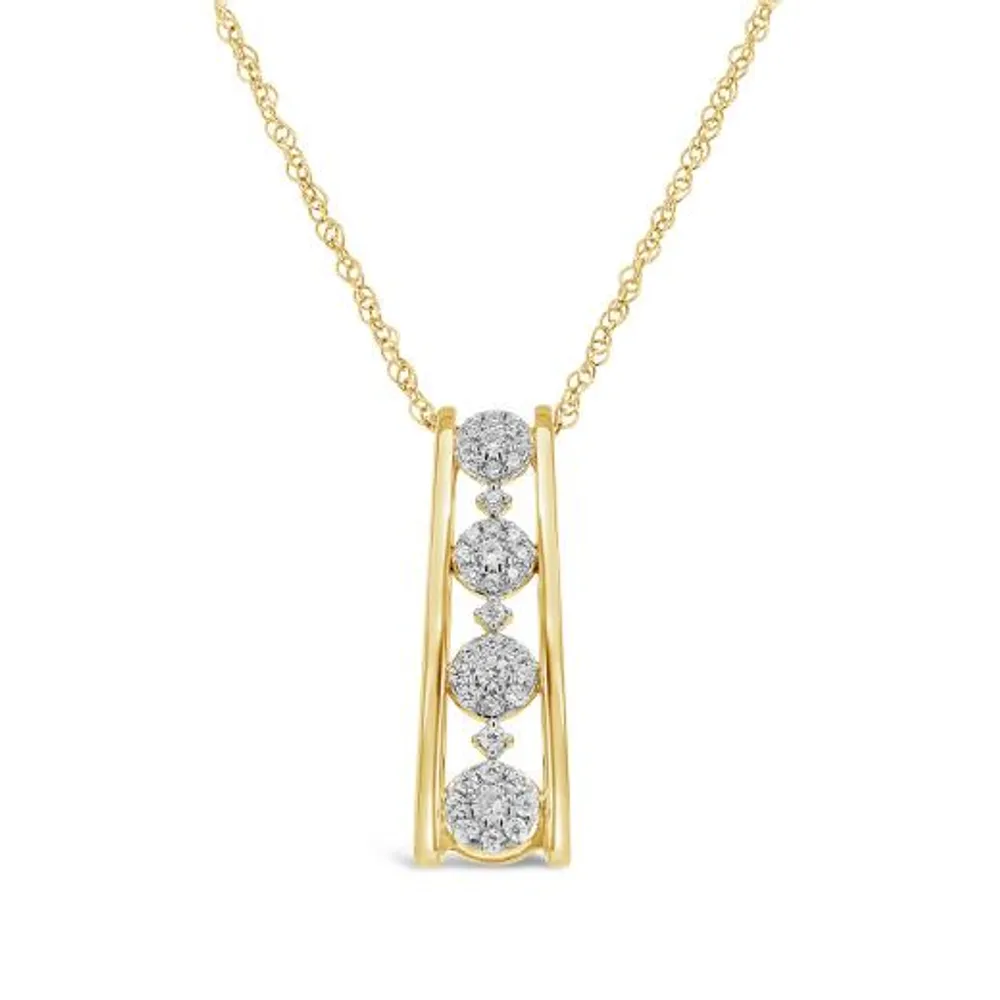 10K Yellow Gold 0.23CTW Diamond Bouquet Pendant