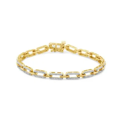 10K Yellow Gold 0.95CTW Diamond Link Bracelet