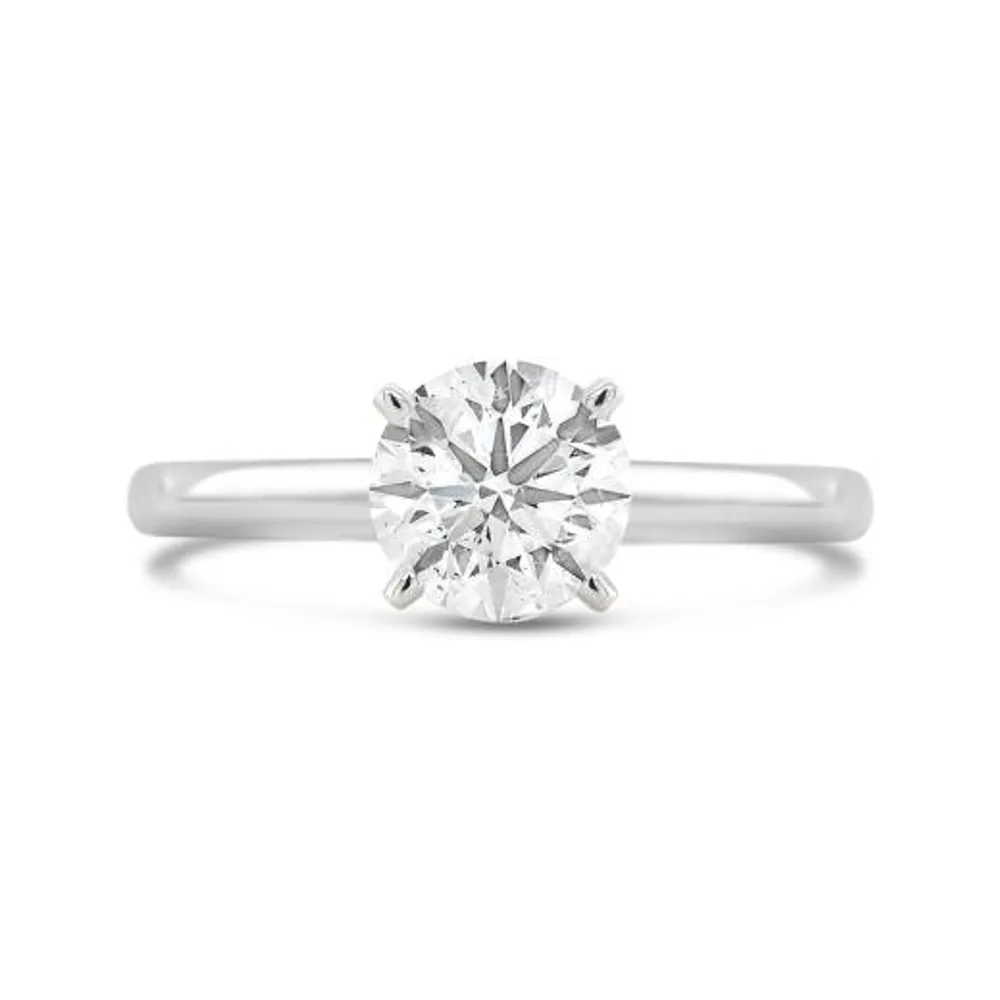 14K White Gold Lab Grown 1.00CT Diamond Solitaire Ring