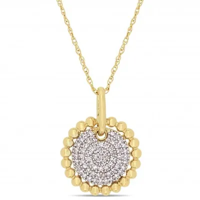 Julianna B 10K Yellow Gold 0.19CTW Diamond Cluster Pendant