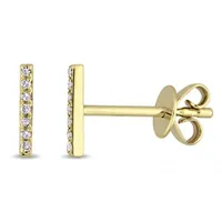 Julianna B 14K Yellow Gold Diamond Bar Earrings