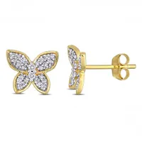 Julianna B 10K Yellow Gold 0.20CTW Diamond Butterfly Studs