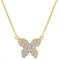 Julianna B 10K Yellow Gold 0.13CTW Diamond Butterfly Pendant