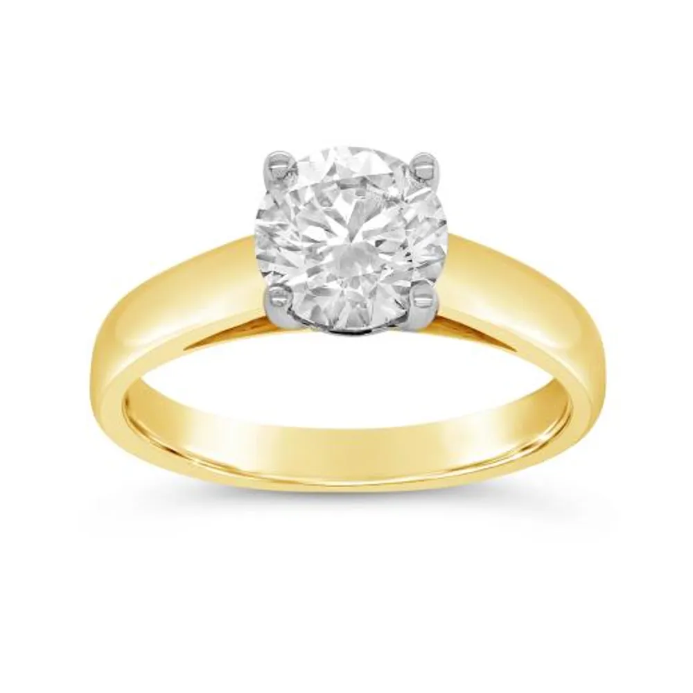 New Brilliance 14K Yellow Gold Lab Grown 1.50CT Diamond Solitaire Ring