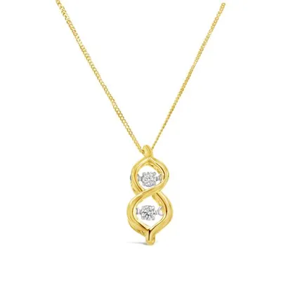 Dancing Diamonds 10K Yellow Gold 0.10CTW Diamond Infinity Pendant