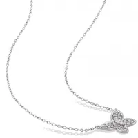 Julianna B 10K White Gold 0.13CTW Diamond Butterfly Necklace