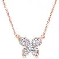 Julianna B 10K Rose Gold 0.13CTW Diamond Butterfly Pendant